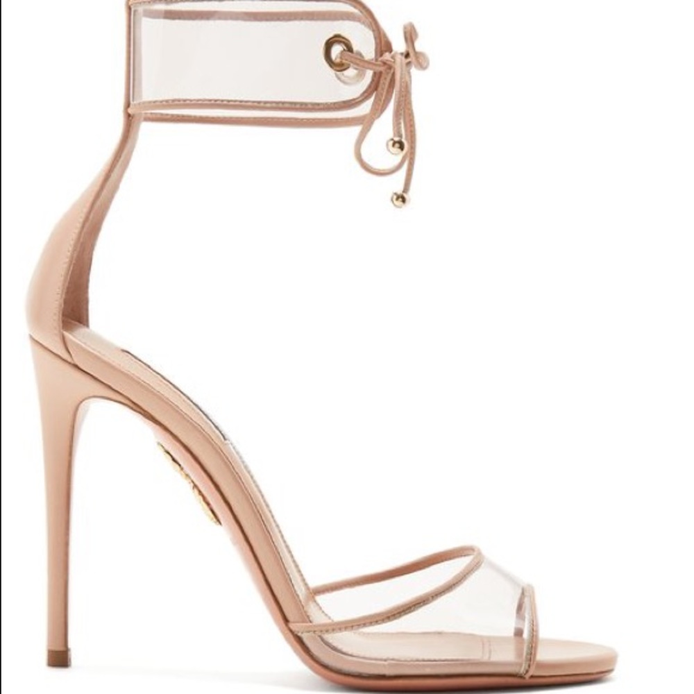 Aquazzura Optic Clear Ankle Tie Sandal